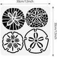 thumbnail image 2 of 1 pc Sand Dollar Stencil 12x12inch Nautical Seashore Fish Stencil Reusable Painting Templates for Scrapbooking Fabric Floor Furniture Wall Art Decor, 2 of 9