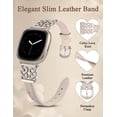 thumbnail image 2 of Wearlizer Leather Band Compatible with Versa 4/Versa 3/Sense/Sense 2 Fitness Trackers- Slim Celtic Heart Knot Strap, Soft Genuine Leather Women’s Watch Band, 2 of 6