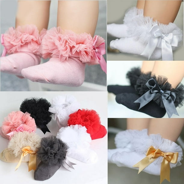 Cute Baby Kid Girls Lace Ruffle Frilly Ankle Socks Princess Cotton