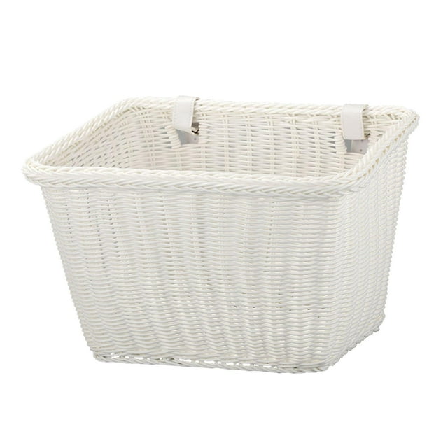 Almencla Bike Basket Large Capacity Portable Front Basket Accessories White