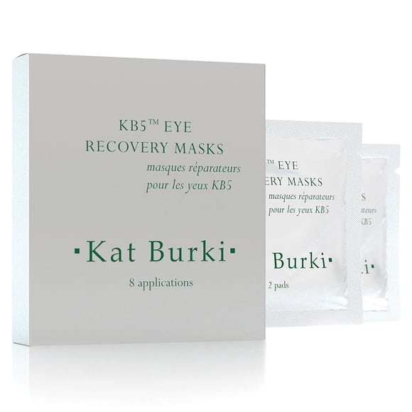 Máscaras de recuperación de ojos Kat Burki KB5. Mascarillas para ojos iluminadoras y reafirmantes rápidas con tecnología de niacinamida y células madre vegetales 8 aplicaciones