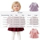 thumbnail image 2 of Vestido de manga larga con cuello redondo para niña, color liso, cuello redondo, manga A, con volantes, para bebés y niños pequeños, vestido informal de poliéster para niña., 2 of 8