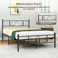 thumbnail image 3 of Twin Bed Frames with Headboard, Upholstered Platform Bed with Wood Slats 800 lbs Support , Noise Free, No Box Spring Needed, Dark Grey, 3 of 9