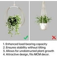thumbnail image 4 of Mid Century  Macrame Metal Planter - Indoor/Outdoor Hanger, Conner Ceiling, Gift for Mom or Plant Lovers, Housewarming, 4 of 6