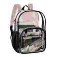 thumbnail image 2 of PVC Transparent Backpacks Clear Backpack for Travel and Outings Cute Bunnies and Pink Eggs, 2 of 7