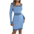 thumbnail image 2 of Wancir Womens Knit Sweater Dress with Pockets Square Neck Long Sleeve Dresses, 2 of 4