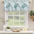 thumbnail image 2 of Coastal Sea Turtle Curtain Valances for Windows, Kitchen Valance Window Treatments Panel 2 Pack, Nautical Marine Jellyfish Coral Rod Pocket Short Curtains for Bathroom Bedroom 54 x 18 Inch, 2 of 8