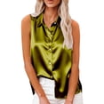 thumbnail image 5 of QASIEATN Womens Satin Blouse Sleeveless Tank Tops Button Down Shirts Outfits Summer Vest for Women, 5 of 6