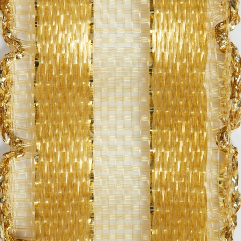 Offray Ribbon, Old Gold 5/8 inch Kendra Sheer Ribbon, 9 feet Offray Ribbon, Old Gold 5/8 inch Kendra Sheer Ribbon, 9 feet