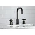 thumbnail image 3 of Kingston Brass FSC8930DX Concord Two-Handle 3-Hole Deck Mount Widespread Bathroom Faucet with Brass Pop-Up in Matte Black, 3 of 7