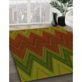 thumbnail image 2 of Ahgly Company Indoor Round Patterned Dark Yellow Green Area Rugs, 3' Round, 2 of 6