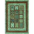 thumbnail image 1 of Ahgly Company Indoor Rectangle Abstract Turquoise Blue Modern Area Rugs, 2' x 3', 1 of 4