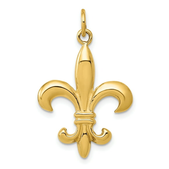 Charme Fleur de Lis en Or Jaune 14K