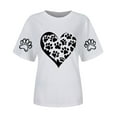 thumbnail image 5 of Soki T-Shirt d'Été à Manches Courtes pour Femmes avec Imprimé Patte de Chien et Cœur, 5 of 5