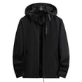 thumbnail image 1 of Innerwin Veste de Pluie à Manches Longues pour Hommes Imperméable Randonnée Fermeture Éclair Léger Noir 2TG, 1 of 3