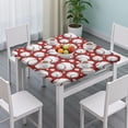 thumbnail image 3 of Red Baseballs Pattern Square Fitted Tablecloth with Elastic Edge,Square Table Cover,Washable Elastic Table Cover for Home Kitchen Party Decor 34"x34", 3 of 6