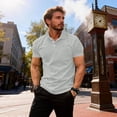 thumbnail image 5 of Qwertyu Men's Polo Shirts 2026 Short Sleeve Casual Polo T Shirt Color Block Slim Fit Golf Shirts with Pocket Light Gray M, 5 of 5