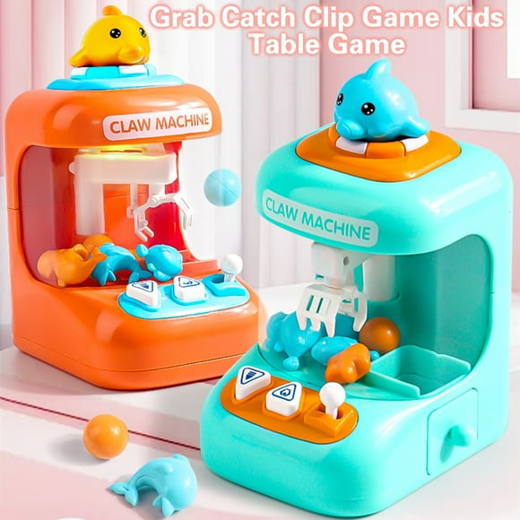 Cheers Mini Claw Machine Flip Top Lid Simple Operation Colorful Lighting Effect Fill with Small Gifts Easy to Grab Scene Experience ABS Clip Claw Machine Toy Children Gift
