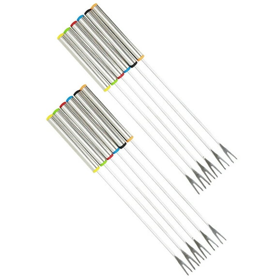 12 Pcs Chocolate Fondue Fork Dessert Forks Stainless Steel Kitchen Utensil Child