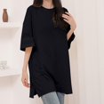 thumbnail image 2 of fatyb Oversized T Shirts for Women Short Sleeve Loose Cotton Tee Shirts Crewneck Plain Casual Blouses, 2 of 4