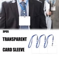 thumbnail image 2 of Less Than 5 Business Card Holder Breakaway Lanyards ID Holder Clear Name Card Case with Lanyards Plastic Blue, 2 of 8