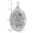 thumbnail image 2 of 14k White Gold Hollow Polished and Satin St. Christopher Medal Pendant Necklace 37x21mm Wide Pendant for Women, 2 of 2