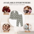 thumbnail image 7 of Fuzoiu Panda With Crown And Stars Print Women's Long-Sleeved Pajama,Lounge Button Down Nightwear,Womens Notch Collar Pajama Set-X-Large, 7 of 7