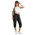 thumbnail image 6 of Capris for Women Quick Dry Elastic Waist Straight Leg with 6 Pockets Lightweight Casual Summer Hiking Pants, XL, 6 of 7