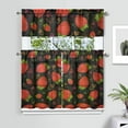 thumbnail image 2 of 3 PCS Strawberry Kitchen Curtains Set with Valance - Cute Red Kawaii Tier Curtains for Farmhouse Windows, 2 of 3