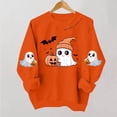 thumbnail image 5 of Women's Halloween Sweatshirt Cute Ghost Print Long Sleeve Crew Neck Relaxed Fit Casual Pullover Fall Holiday Party Tops 2026, 5 of 8