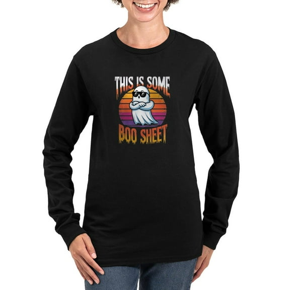 CafePress - This Is Some Boo Sheet Women's Long Sleeve T Shirt - Women's Long Sleeve Graphic Tee Casual Fit