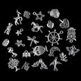 thumbnail image 3 of Colgantes, 100 piezas de abalorios de plata antigua mixta, colgantes para hacer joyas, collares, pulseras, decoración (M97), 3 of 5
