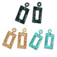 thumbnail image 1 of 3 pares de pendientes de rafia, pendientes bohemios, pendientes geométricos colgantes para mujer, pendientes de paja hechos a mano, pendientes de playa para niñas, 1 of 5