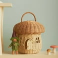 thumbnail image 4 of TENEBRALUX Handmade Wicker Mushroom-Shaped Storage Basket for Outdoor, Kids, Decor, Photography Props, 4 of 9