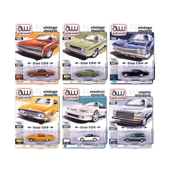 Auto World Premium 2025 Release 2 Set A of 6 pieces 1/64 Diecast Model Cars by Auto World