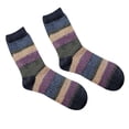 thumbnail image 1 of Langgg Winter Square Block Crew Length Wool Breathable Men Socks Vintage Ethnic Style Moisture Wicking, 1 of 9