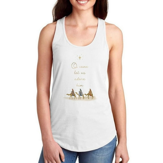 Away In A Manger I Racerback Tank Women -Victoria Barnes Designs, Female Medium