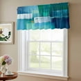 thumbnail image 6 of 2 Pack Teal Blue Valance for Window Modern Oil Painting Abstract Geometric Kitchen Valance Rod Pocket Short Curtain Topper Decorative Window Treatment for Living Room Bedroom 54"x18", 6 of 8