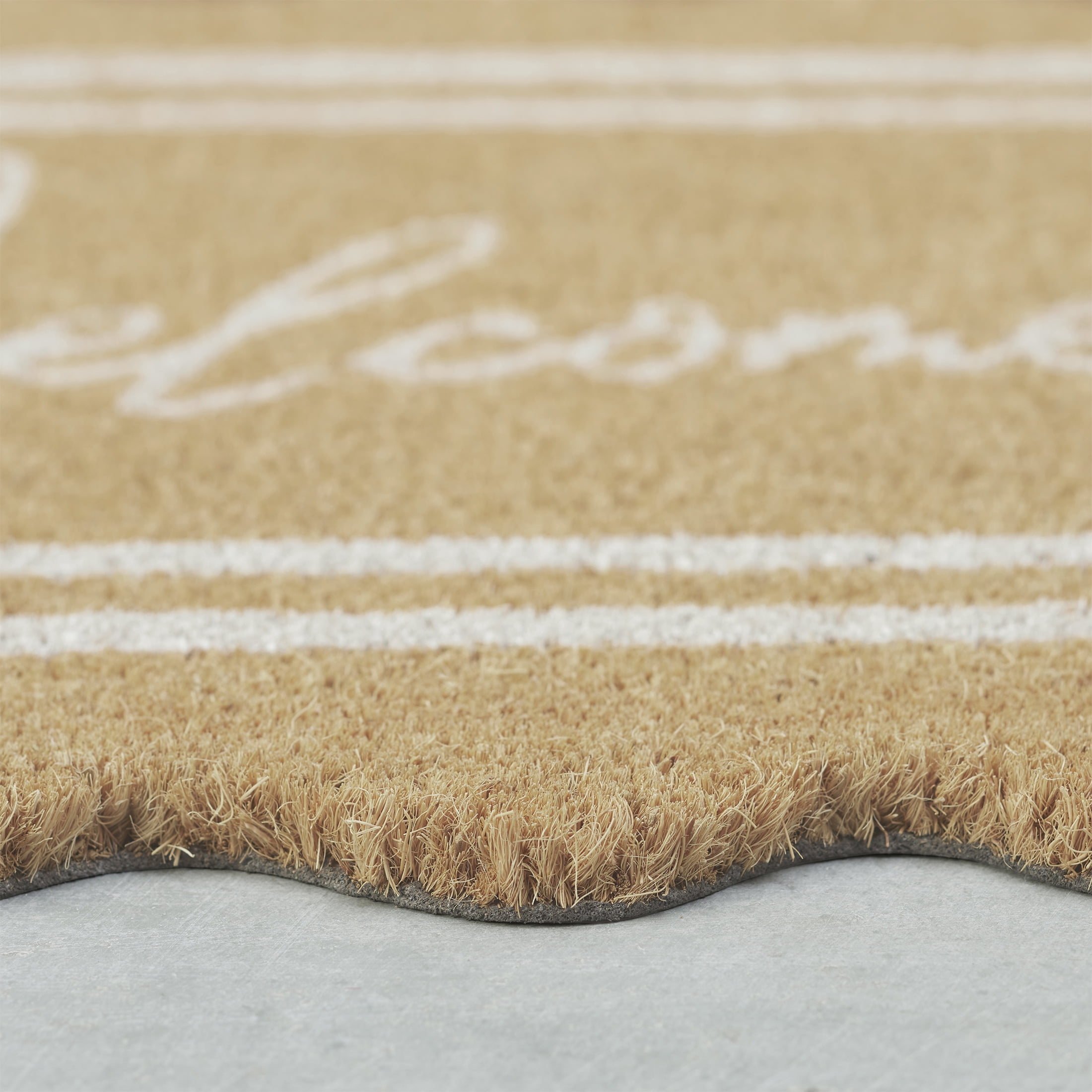 My Texas House Scalloped Edge and Border Welcome Coir Mat, 18"x30"