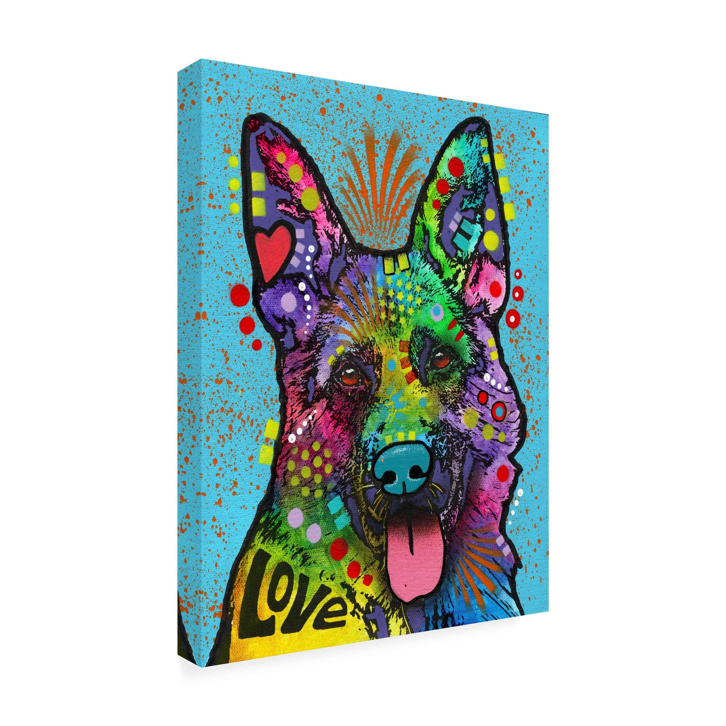 Canvas Wall Art - Dean Russo 'German Shepherd Love Collection' Wall Art for Living Room, Bedroom, or Office Décor by Trademark Fine Art - 14 x 19 Inches - 14x19