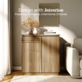 thumbnail image 3 of BELLEZE Mid Century Modern Sideboard Cabinet, Wood Arched Accent Buffet Cabinet with Storage, Credenza Console Table for Dining Room, Kitchen, and Living Room (Camel), 3 of 7
