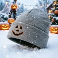 thumbnail image 7 of Cutuoiiu Unisex Halloween Pumpkin Knitted Hat Classic Pumpkin Face Knitted Beanie Warm Cap Halloween Costume Accessory for Cold Weather, 7 of 7