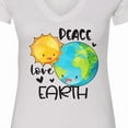 thumbnail image 4 of Inktastic Earth Day Peace Love Earth Women's V-Neck T-Shirt, 4 of 5