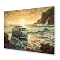 thumbnail image 2 of Designart "Retro Van On The Coastline Green And Orange I" Retro Car Metal Wall Art Prints, 2 of 5