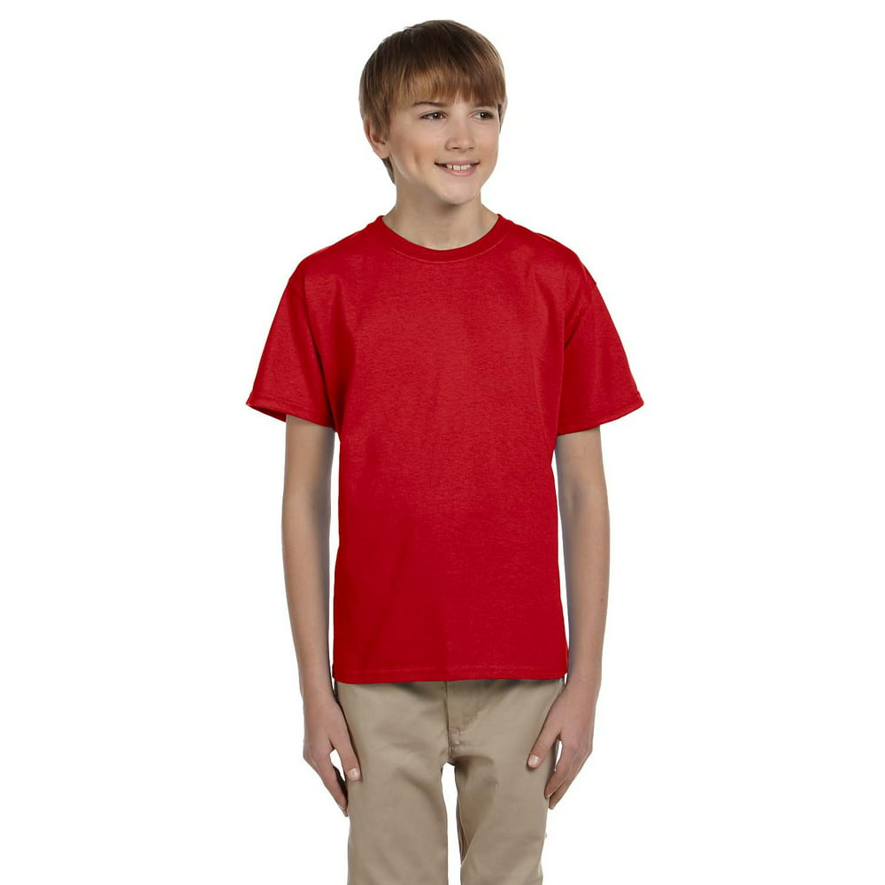 Gildan - The Gildan Youth Ultra Cotton 6 oz T-Shirt - RED - M - Walmart ...