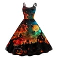 thumbnail image 2 of Halloween Dresses for Women Sleeveless Casual Printed Retro Plus Size Dress For Cocktail Holiday Occasions, 2 of 5