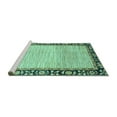 thumbnail image 2 of Ahgly Company Machine Washable Indoor Round Abstract Turquoise Blue Modern Area Rugs, 5' Round, 2 of 4