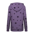 thumbnail image 4 of LUXUR Ladies Sweatshirt Stars Print Pullover Drawstring Hoodies Loose Fit Hooded Tops Long Sleeve Purple 4XL, 4 of 7