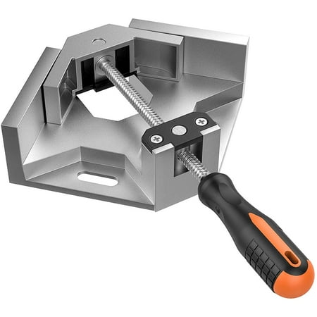 

Y&Y Decor Right Angle Clamp Silver Gray Single Handle 90° Aluminum Alloy Corner Clamp Right Angle Clip Clamp Tool Woodworking Photo Frame Vise Holder with Adjustable Swing Jaw