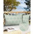 thumbnail image 2 of Pack of 2 Outdoor Pillow Covers, Vintage Floral Green Floral Pattern Middle Eastern Style Waterproof Square Throw Pillowcase Cushion Decorative Pillow Covers for Couch Patio Tent, 20x12 in, 2 of 6